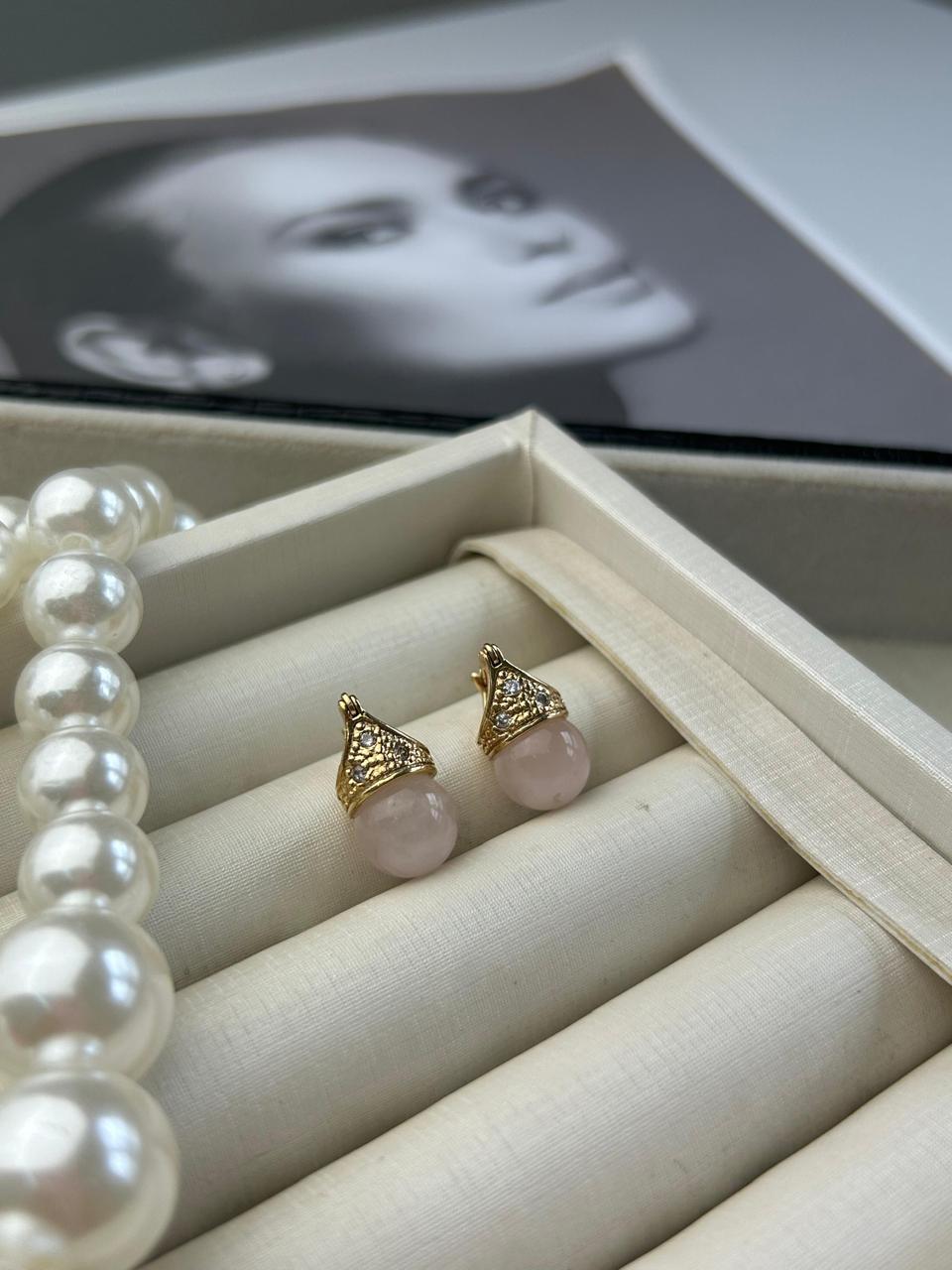 Brinco Quartzo Rosa - Imagem 2