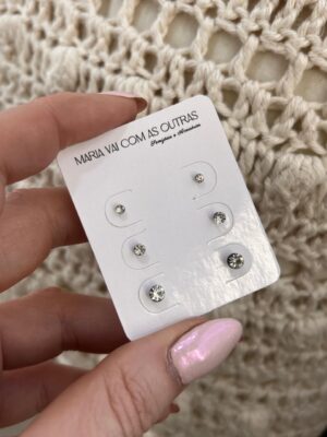 Trio de brinco ponto de luz